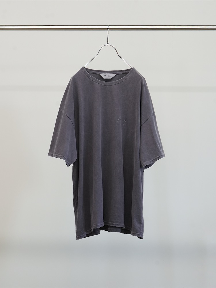 ANCELLM EMBROIDERY DYED T-SHIRT PURPLE