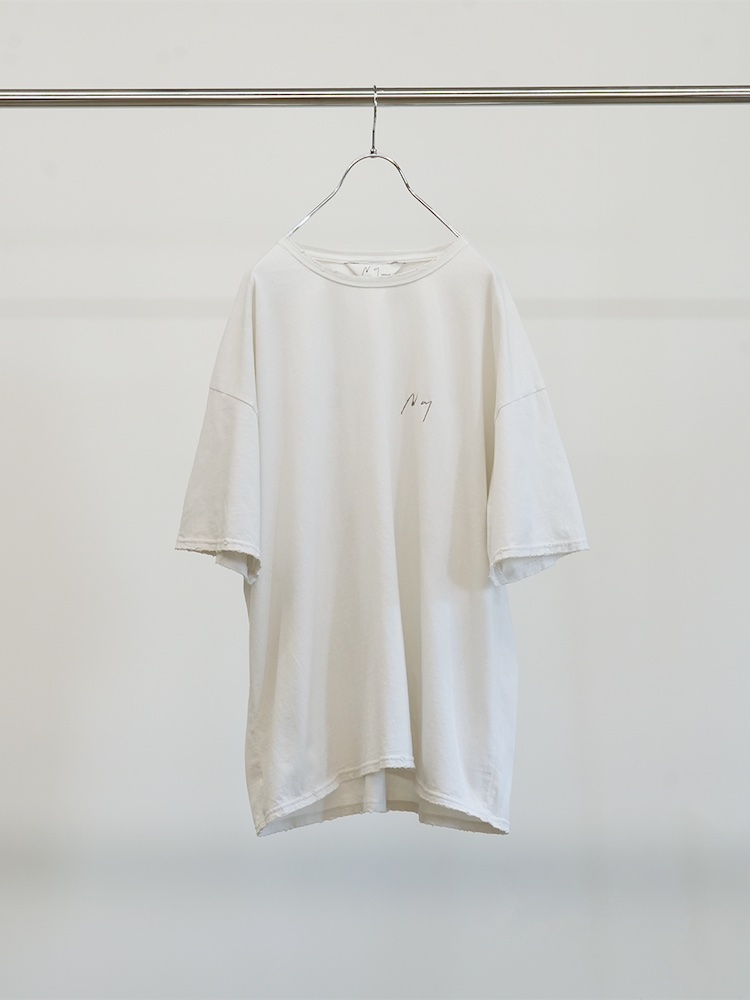 ANCELLM EMBROIDERY DYED T-SHIRT WHITE