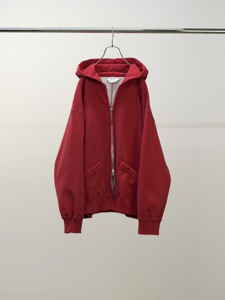 ANCELLM ZIP UP HOODIE RED 2025AW