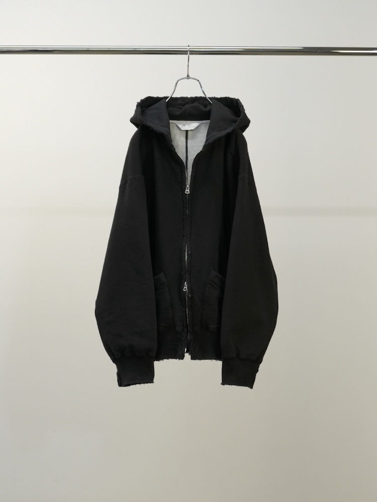 ANCELLM ZIP UP HOODIE BLACK 2025AW