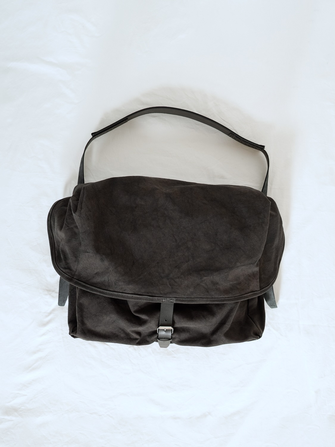 ANCELLM CANVAS SHOULDER BAG BLACK 2026AW