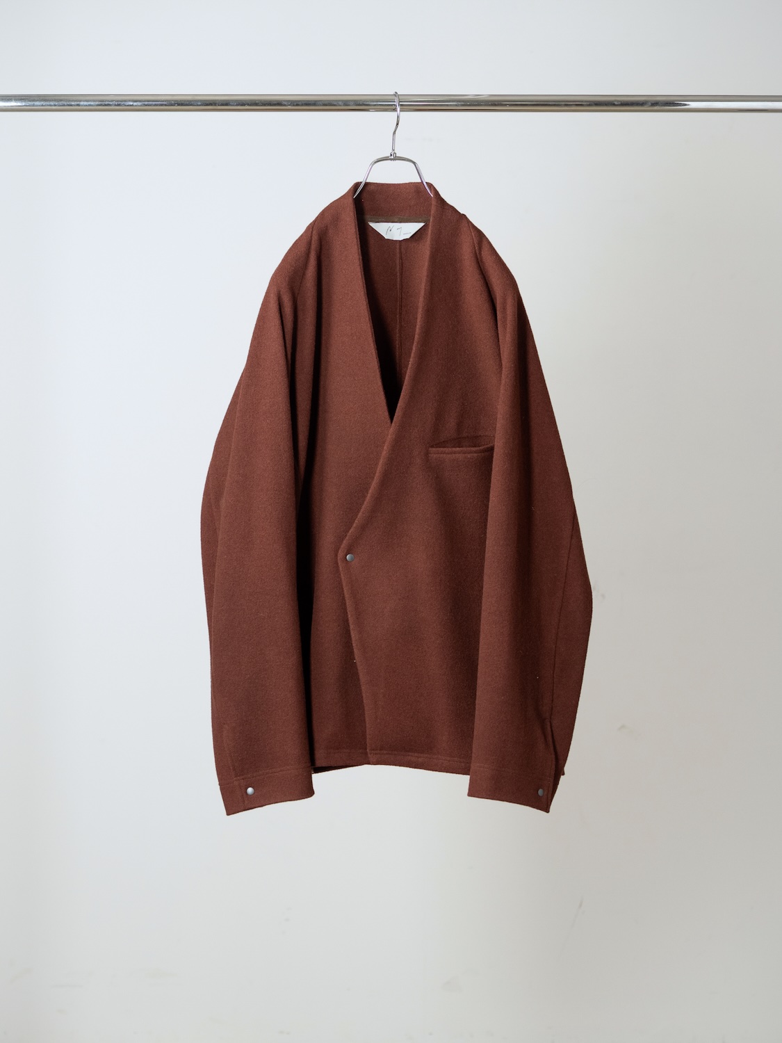 ANCELLM W/CA NO COLLAR DOUBLE JACKET MARRON 2026AW