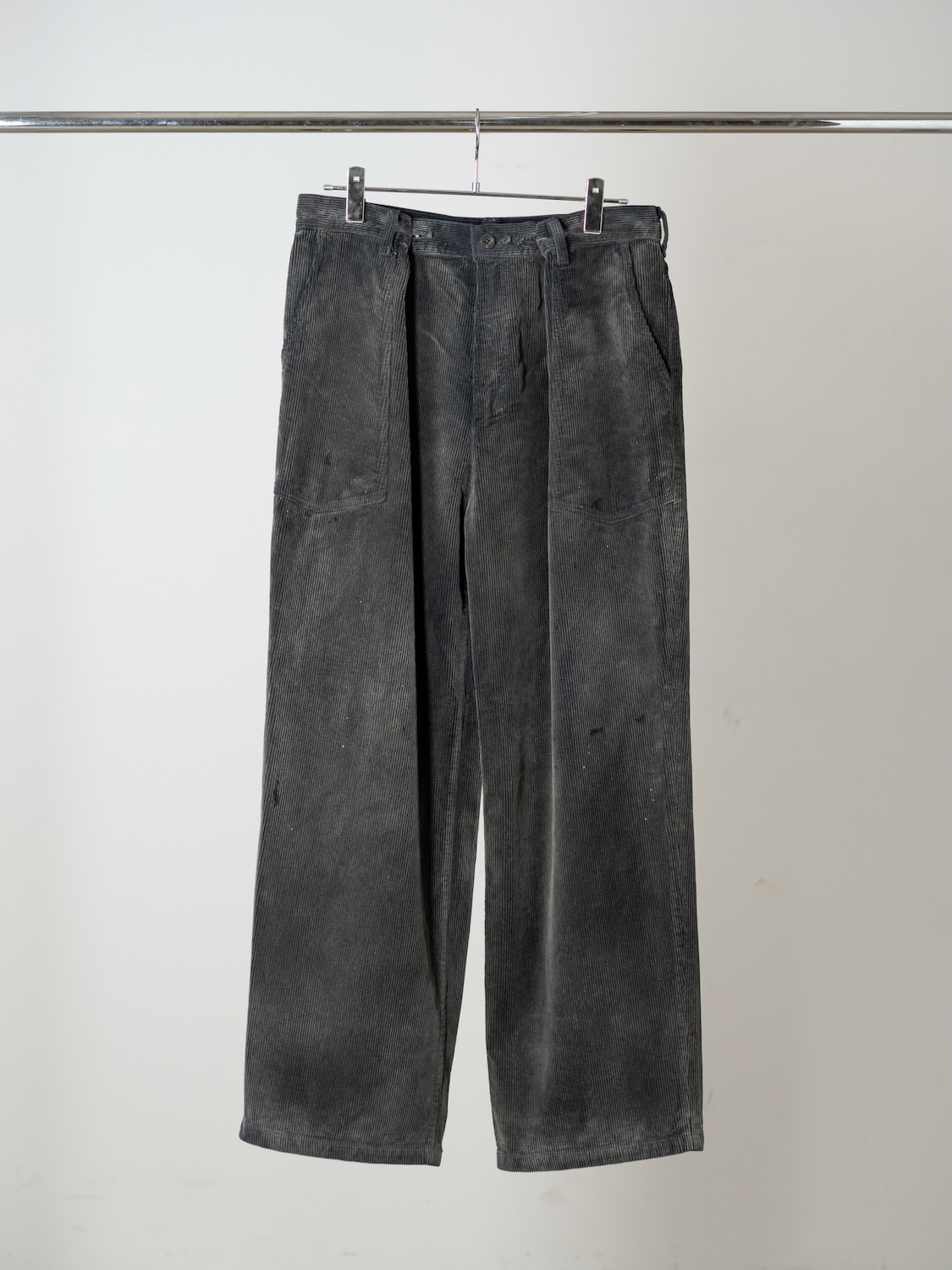 ANCELLM CORDUROY BAKER PANTS BLACK 2026AW