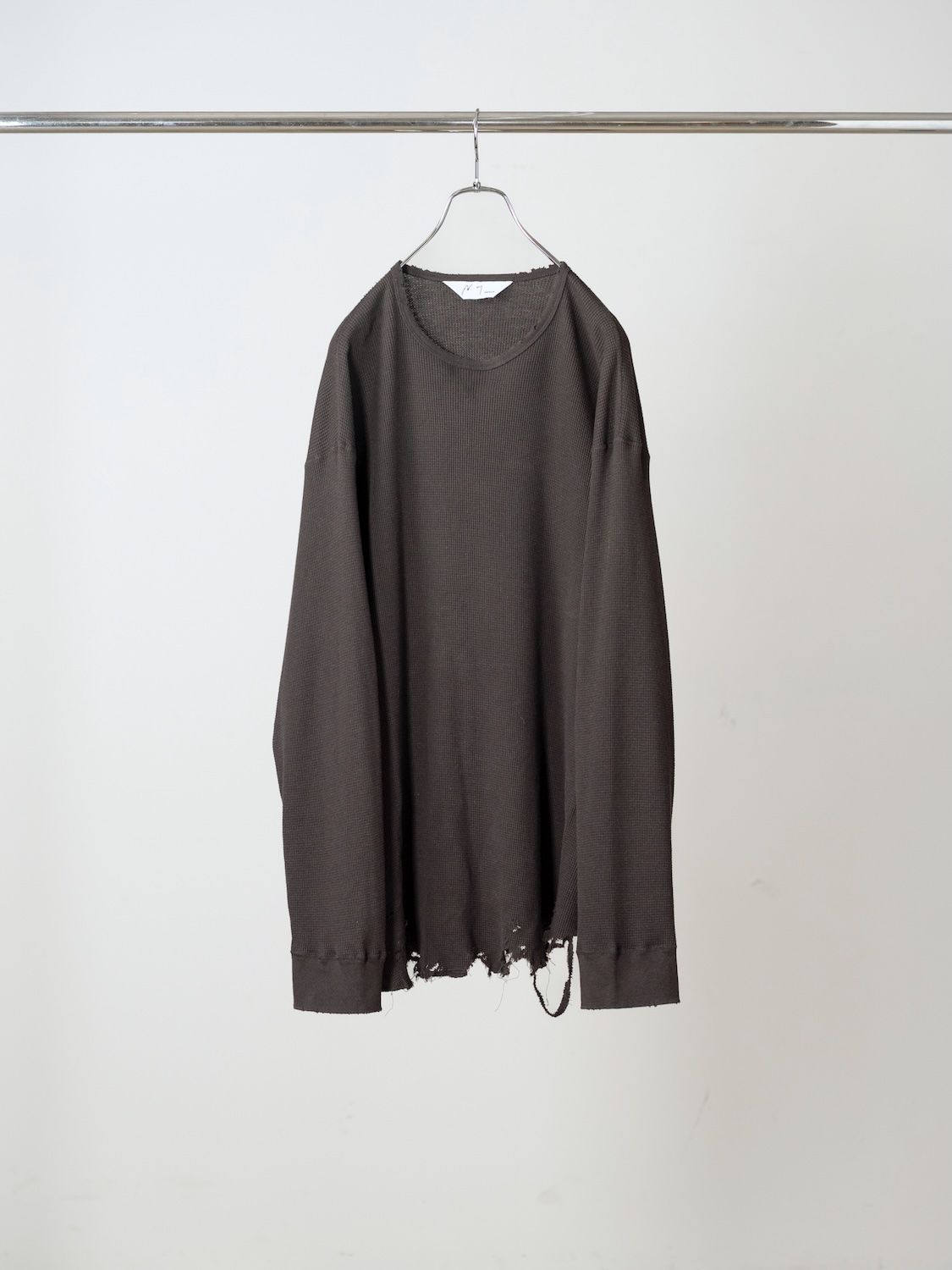 ANCELLM DAMAGE WAFFLE CREW LS D.BROWN 2026AW
