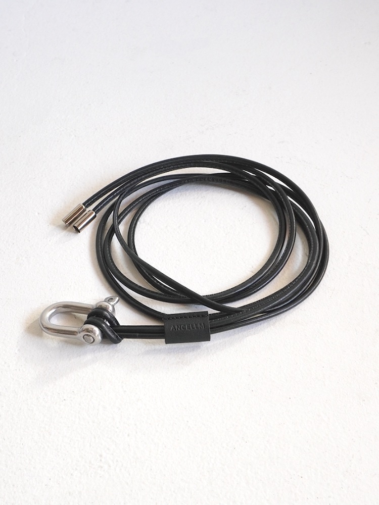 ANCELLM LEATHER ROPE BELT BLACK 2025AW