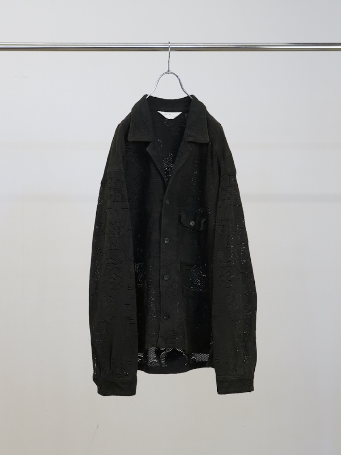 ANCELLM AGING LACE WORK SHIRT BLACK 2026SS