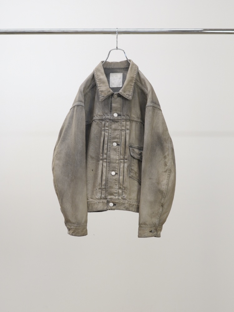 ANCELLM AGING DENIM JACKET BLACK 2025AW