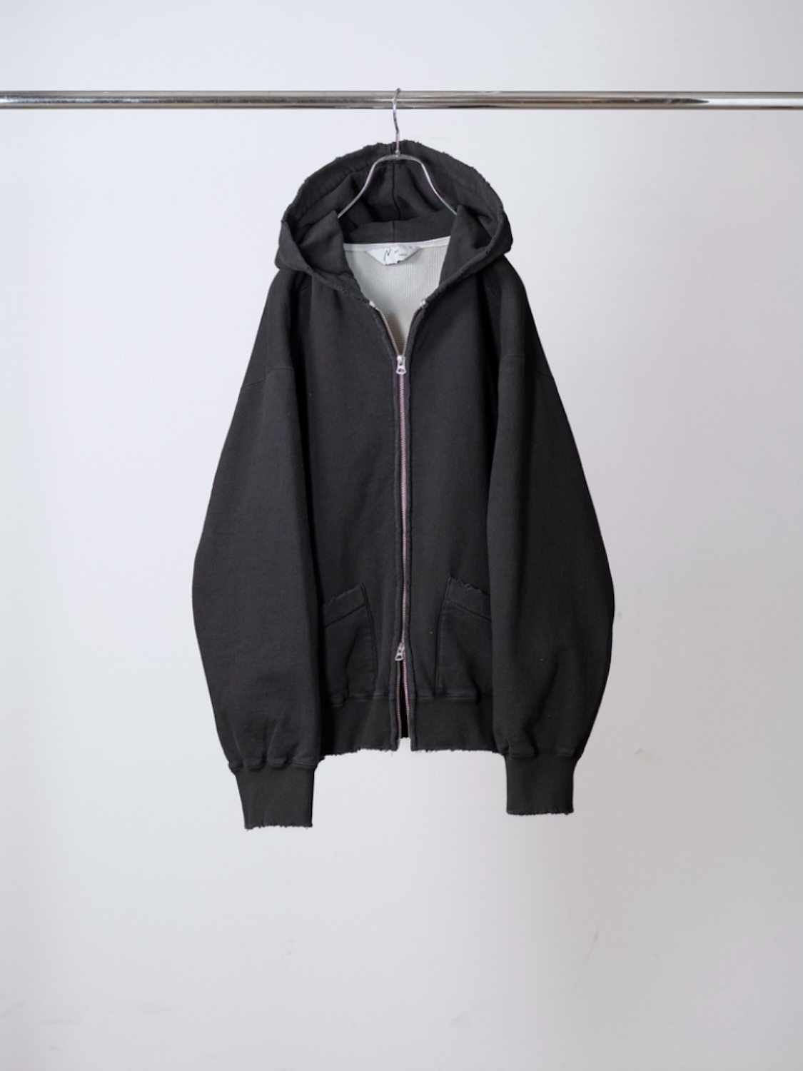 ANCELLM ZIP UP HOODIE BLACK 2026AW