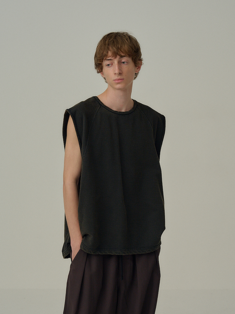 ANCELLM FADED SLEEVELESS T-SHIRT BLACK