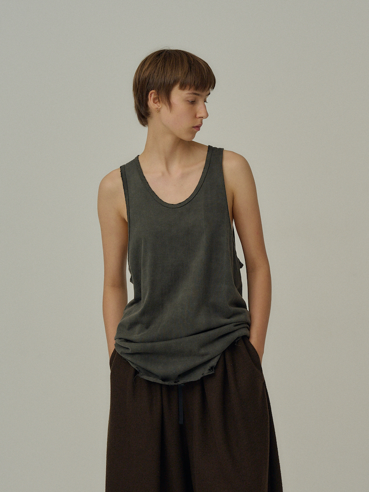 ANCELLM DAMAGE TANK TOP BLACK