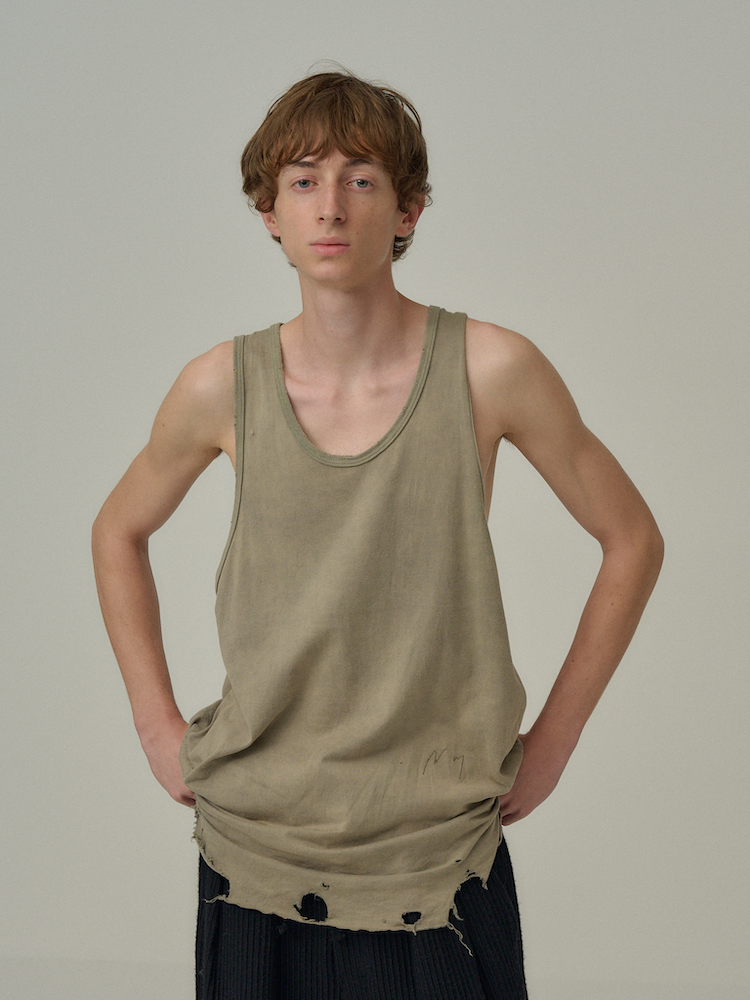 ANCELLM DAMAGE TANK TOP GRAY