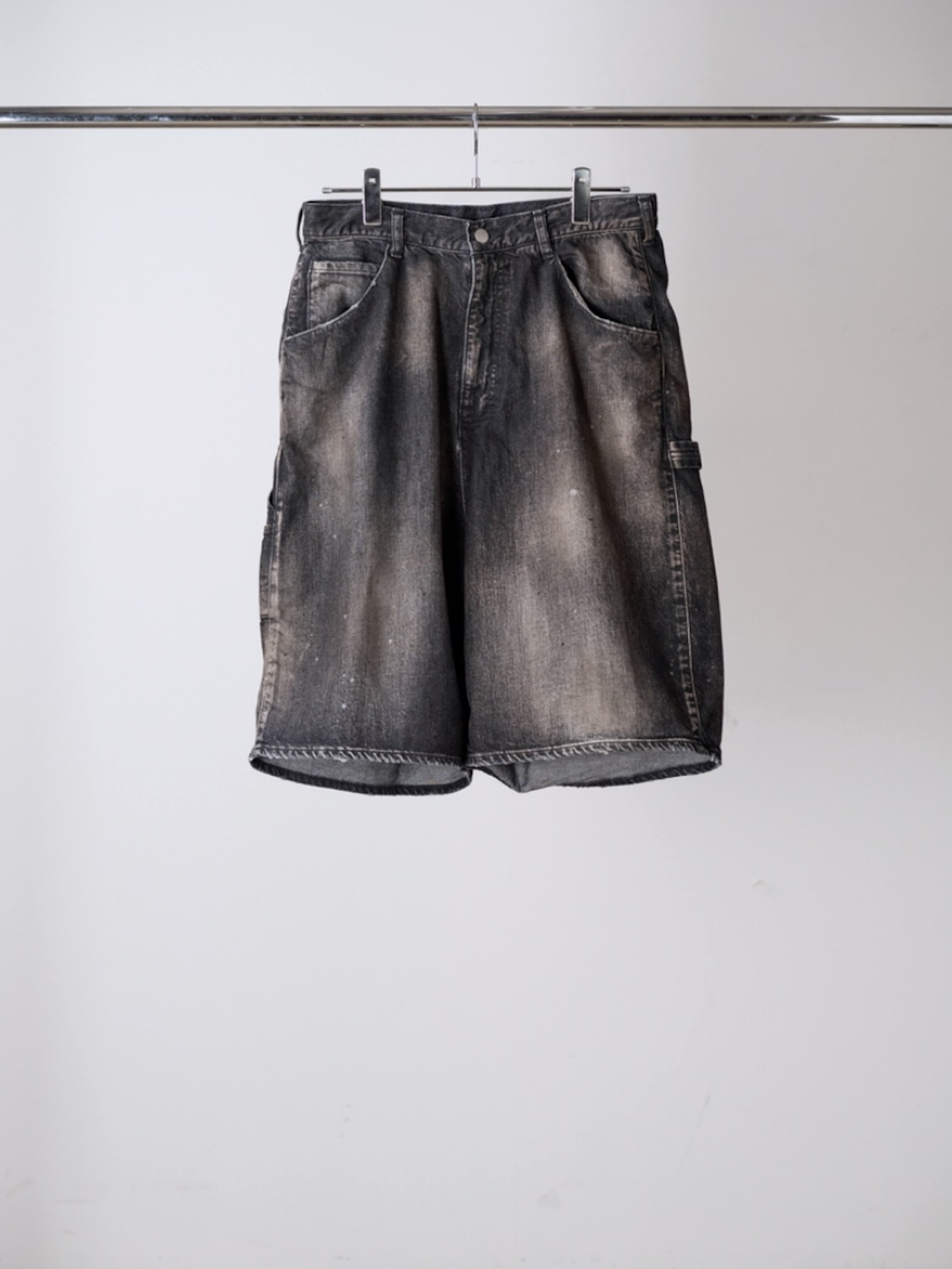 ANCELLM DENIM PAINTER SHORTS BLACK 2026 Summer