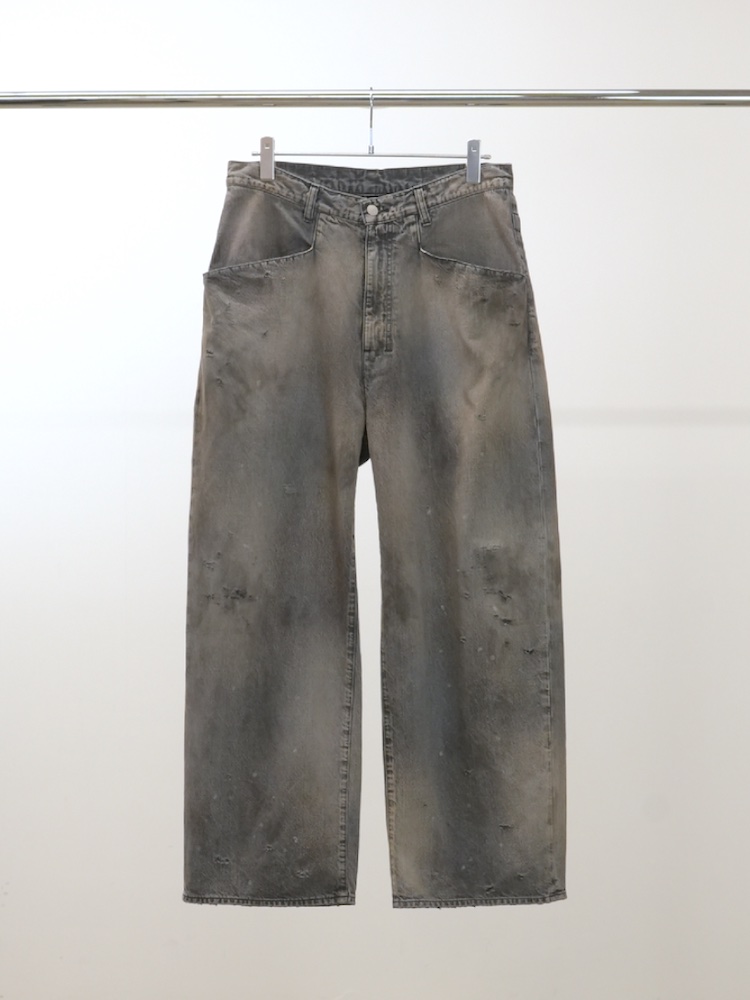 ANCELLM DENIM WIDE SLACKS BLACK 2025AW