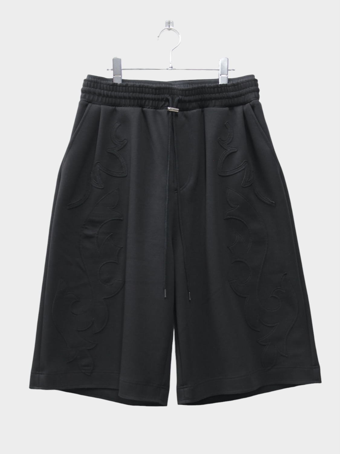 arenotis WESTERN CUT DOUBLE KNIT BAGGY SHORTS BLACK 2026SS