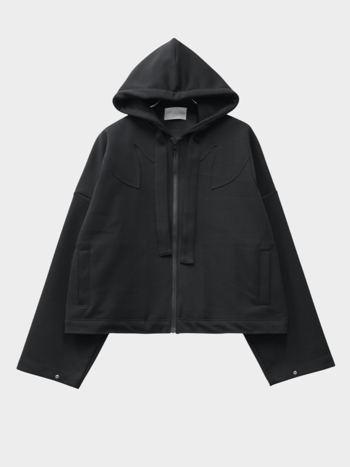arenotis WESTERN CUT DOUBLE KNIT SHORT HOODIE BLACK 2026SS
