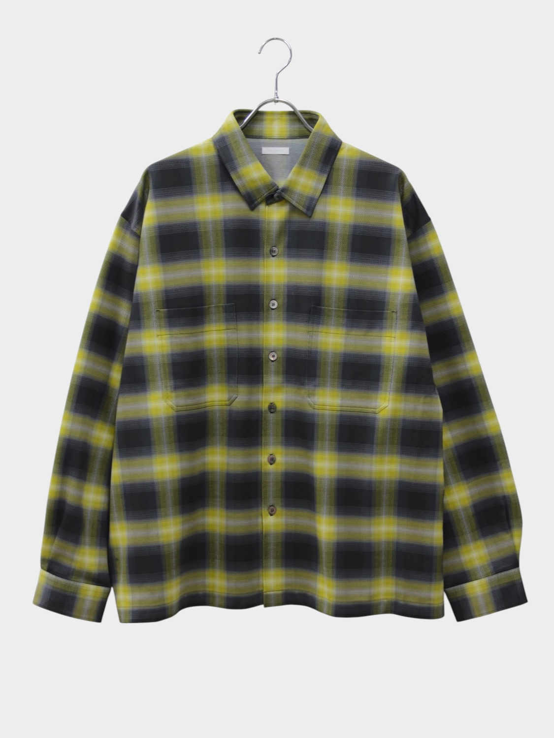 KANEMASA PHIL. 28G OMBRE CHECK BALISE SHIRT CHARCOAL YELLOW 2026AW