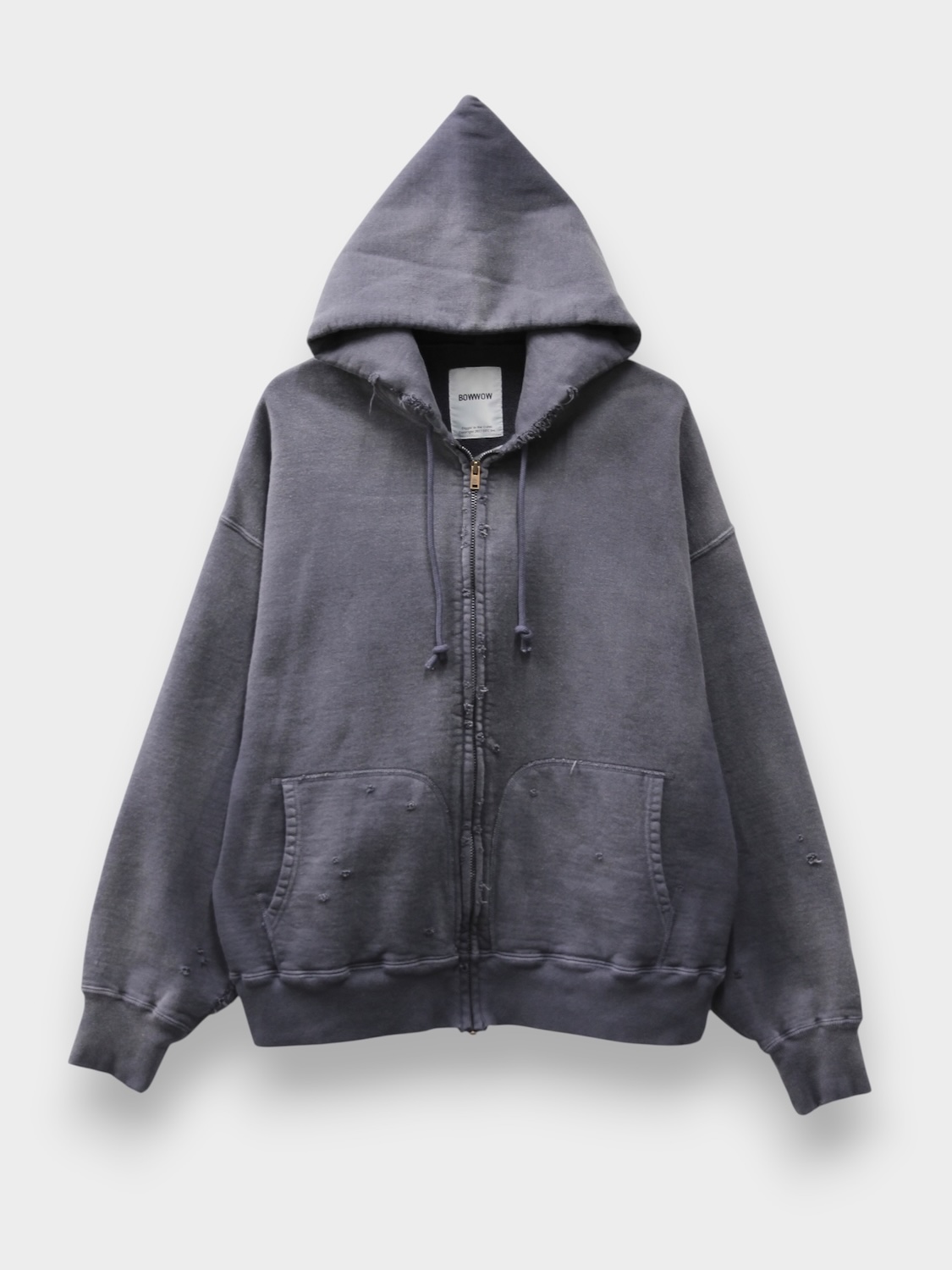 BOWWOW WEATHERED ZIP HOODIE EGGPLANT 2026AW