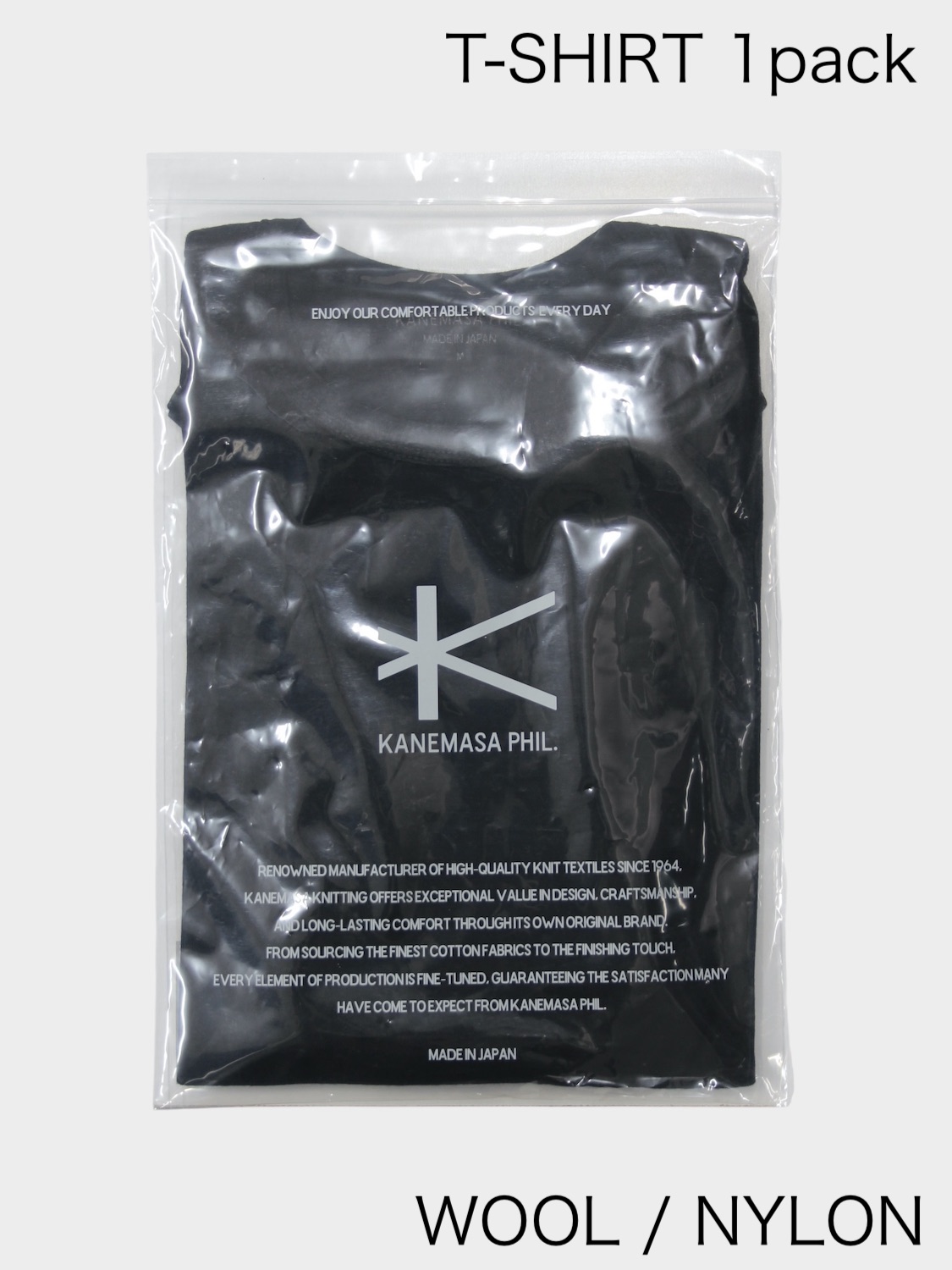 KANEMASA PHIL. 18G WOOL PACK TEE BLACK