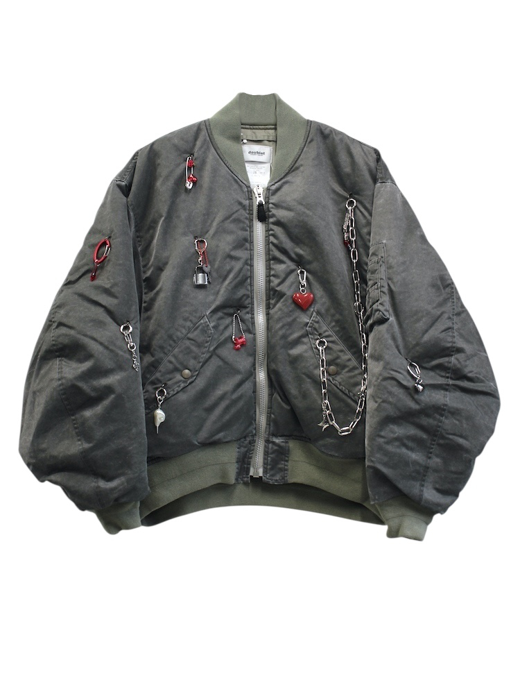 doublet KEY CHAIN DECORATED BOMBER JACKET KHAKI 2025AW