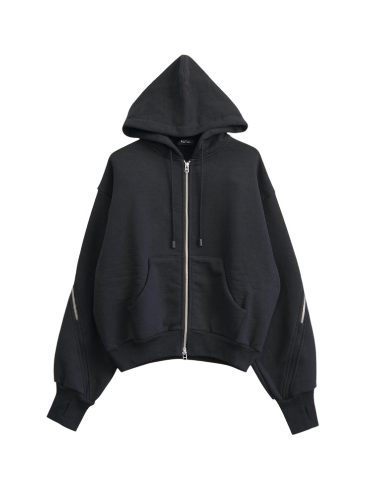 ROTOL FOAMORA SWEAT ZIP HOODIE BLACK 2025AW