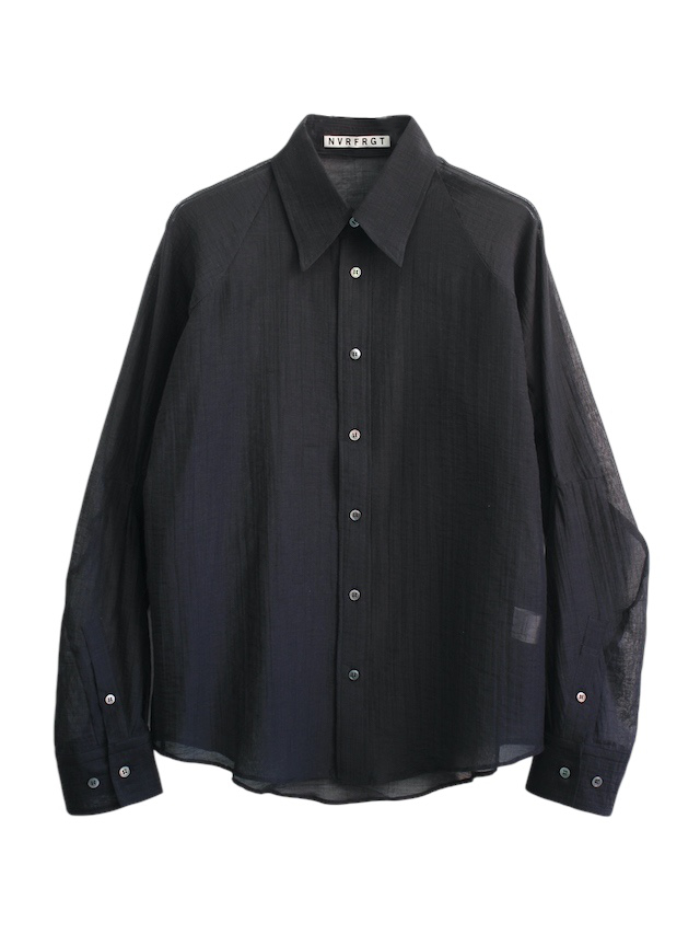 NVRFRGT SEMI SHEER FRENCH SEAM SHIRT BLACK 25SS