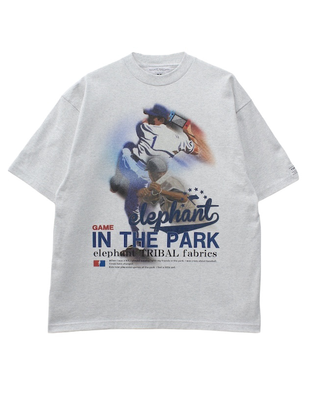 elephant TRIBAL fabrics Graphic T-SH 【A】 ASH
