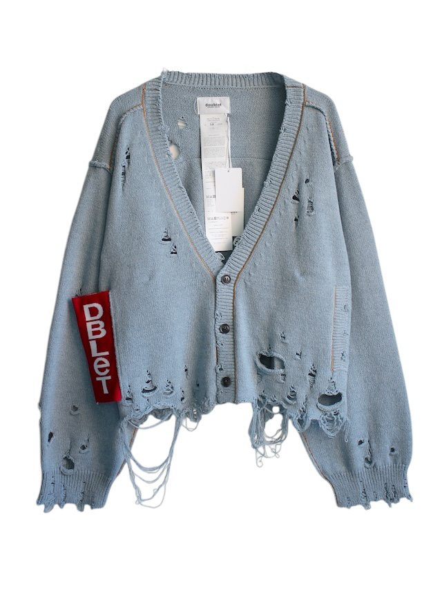 doublet RECYCLE DENIM YARN CARDIGAN INDIGO