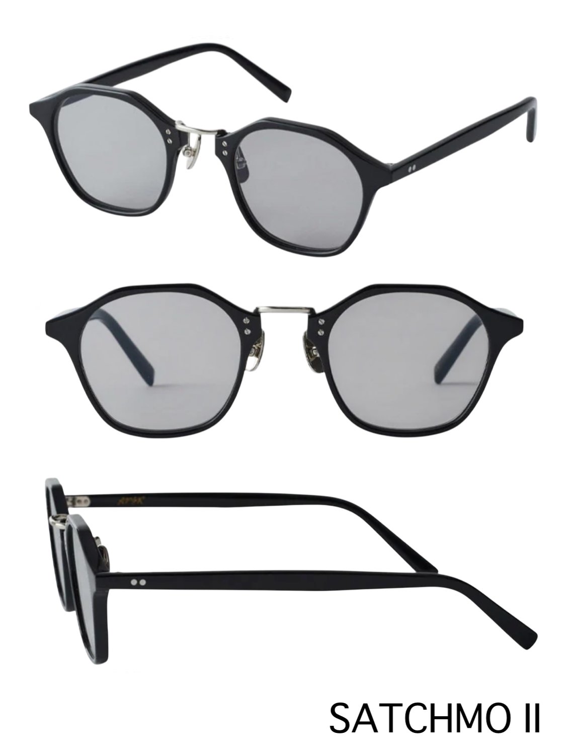 A.D.S.R. SATCHMO II 01s SHINY BLACK/SILVER (Lt.GRAY)