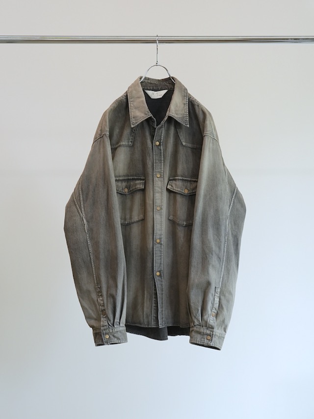 ANCELLM DENIM WESTERN SHIRT BLACK