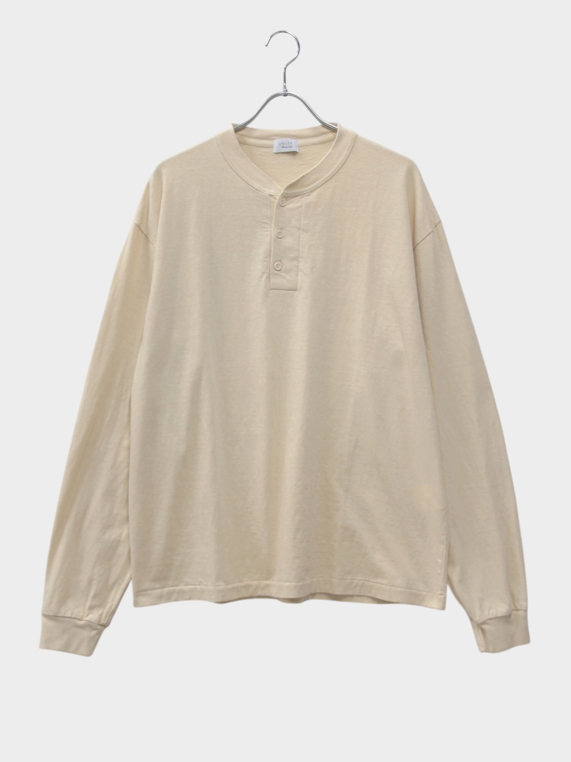 UNUSED LONG-SLEEVE HENRY NECK T-SHIRT ECRU 2026AW