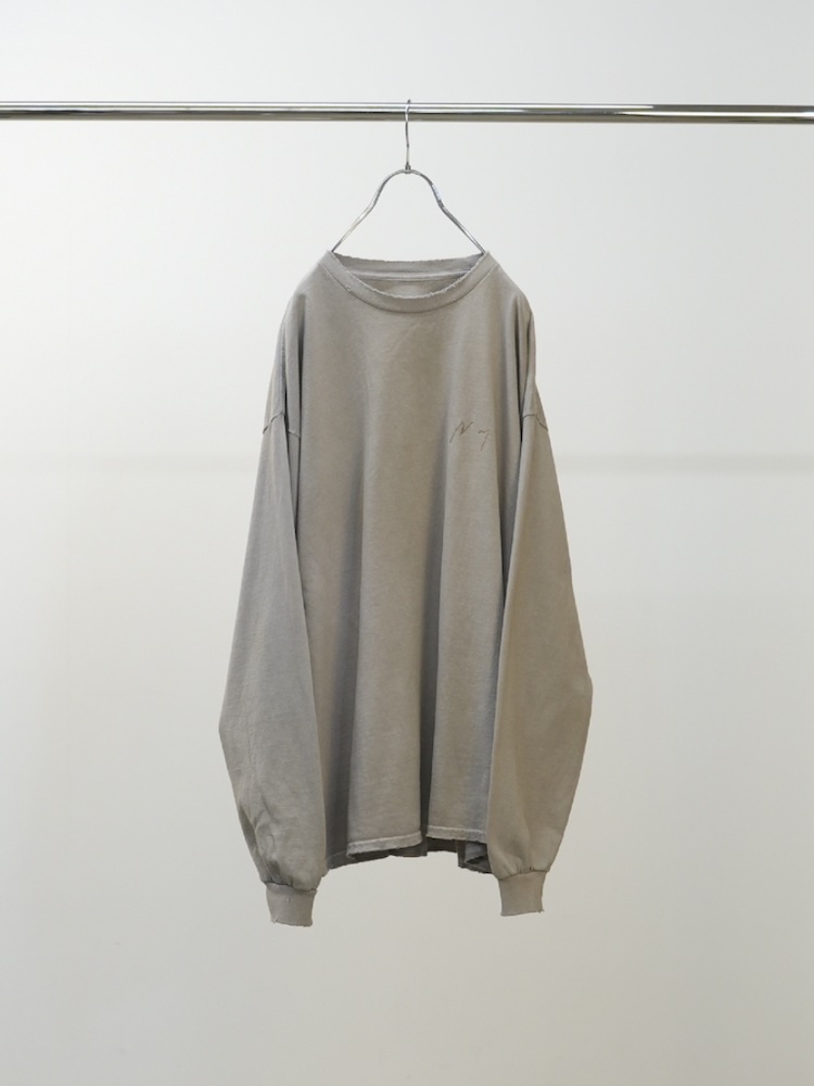 ANCELLM EMBROIDERY DYED LS T-SHIRT 2 GRAY 2025AW