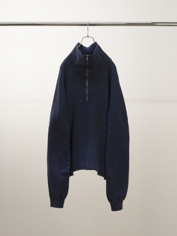 ANCELLM SMOOTH KNIT PULLOVER SHIRT NAVY 2025AW