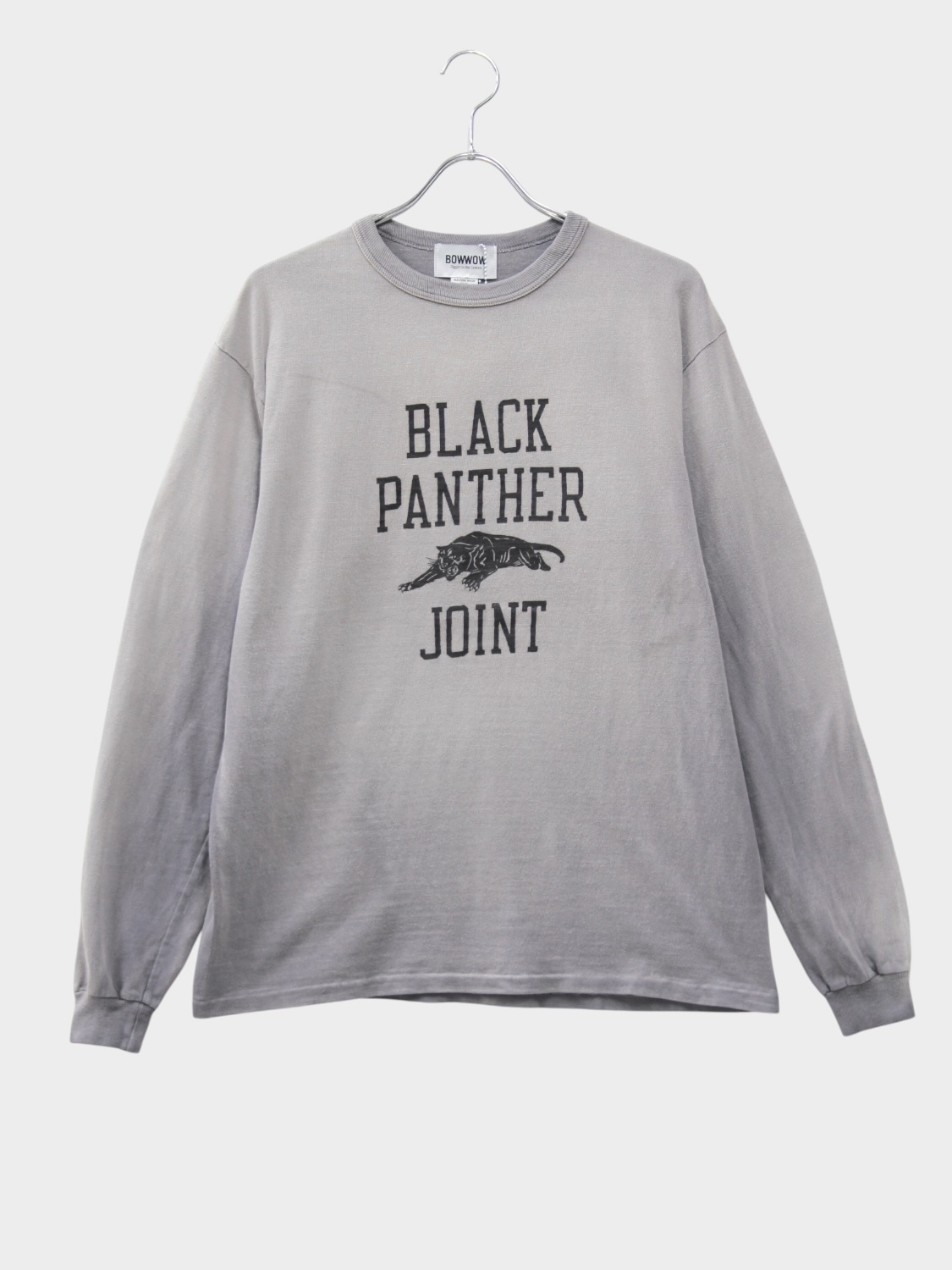 BOWWOW WEATHERED 88/12 LS TEE BLACK PANTHER CHARCOAL 2026AW