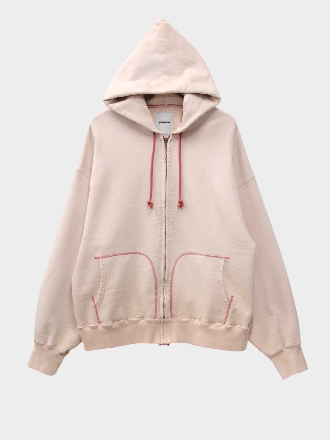 BOWWOW OVERFADED ZIP HOODIE FADED RED 2026AW