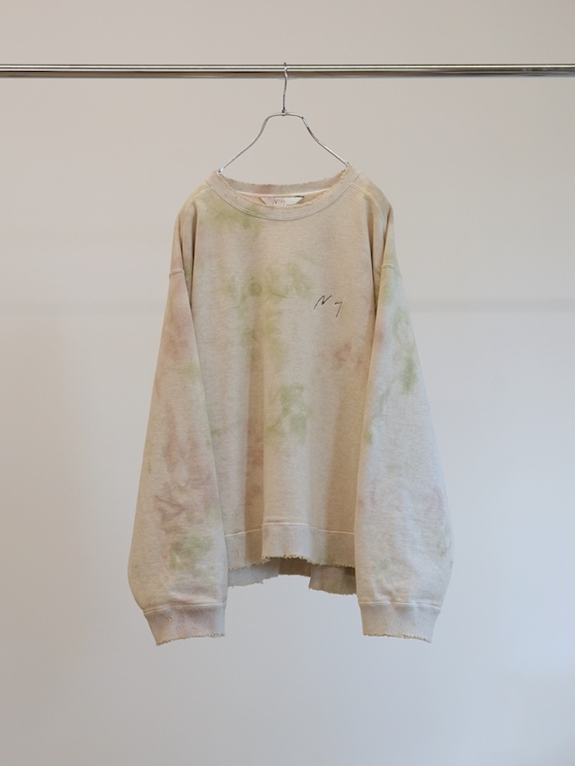 ANCELLM MARBLING SWEAT SHIRT GREEN