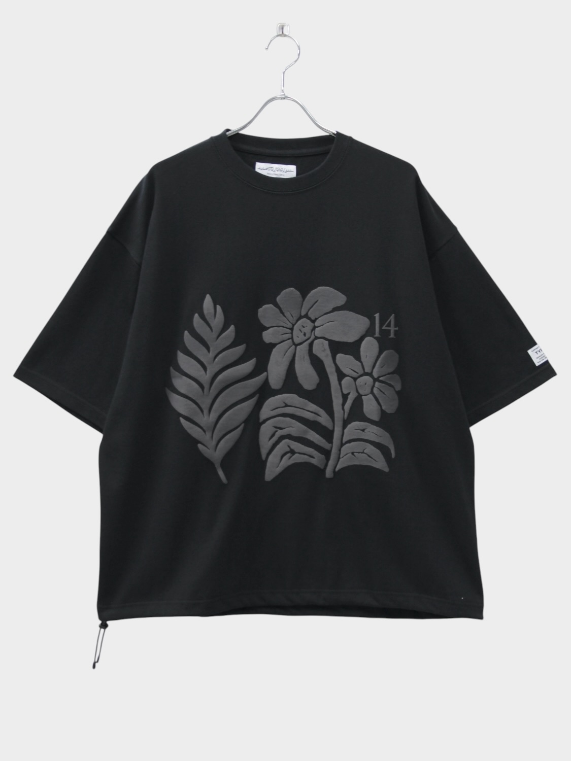 elephant TRIBAL fabrics FLOWER PRINT FAT T-SH BLACK 2026SS
