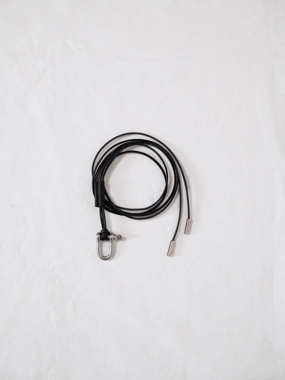 ANCELLM LEATHER ROPE BRACELET BLACK 2026AW
