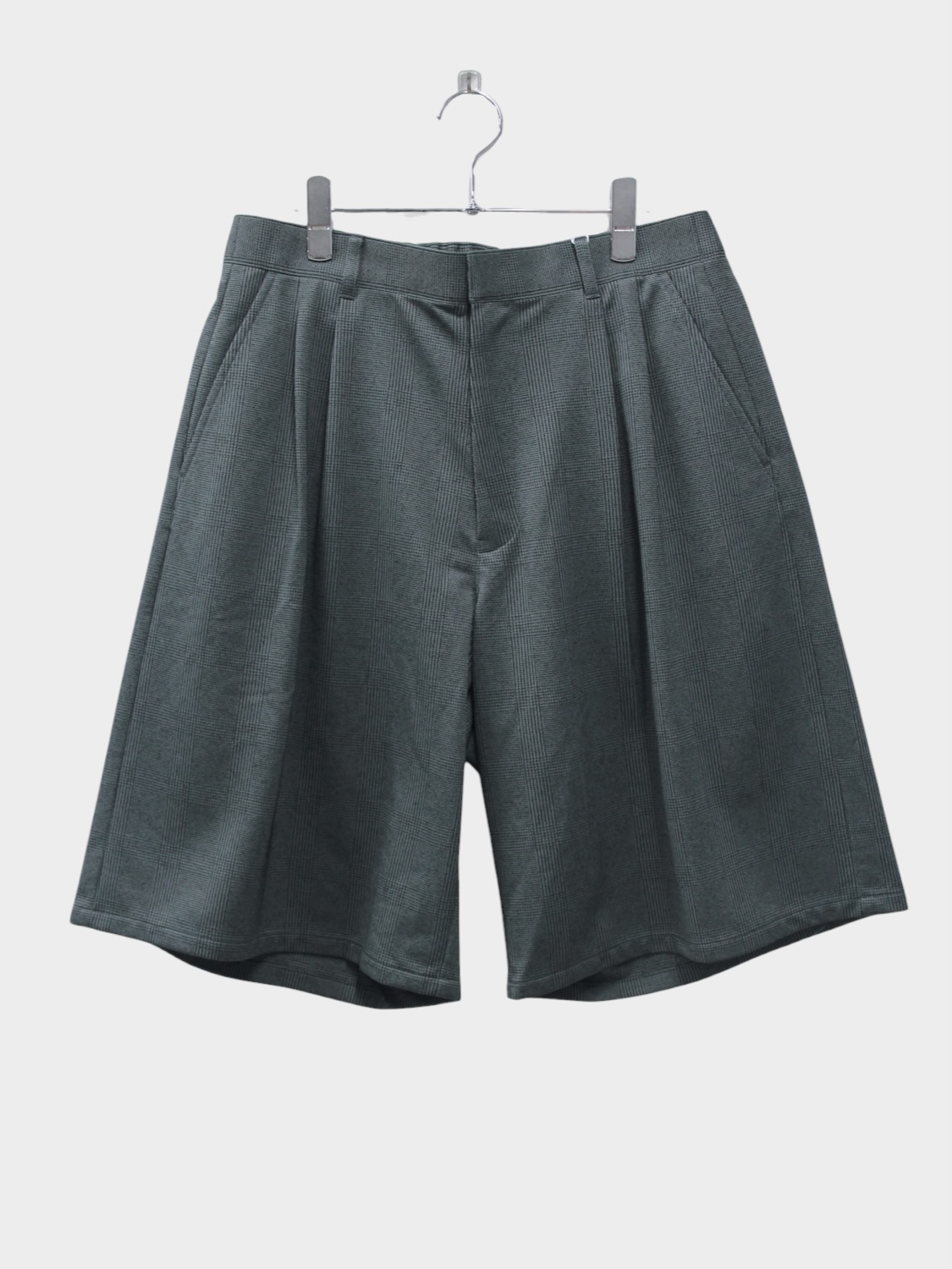 KANEMASA PHIL. 28G LOOP YARN GLEN CHECK SHORTS GREY 2026SS