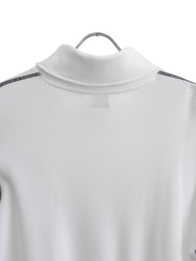 ANCELLM DAMAGE WAFFLE HI-NECK LS T-SHIRT WHITE 2025AW 通販