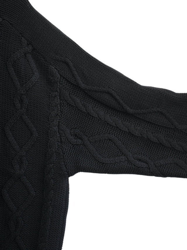 ANCELLM CABLE STITCH KNIT BLACK 2025AW 通販ページ octavia
