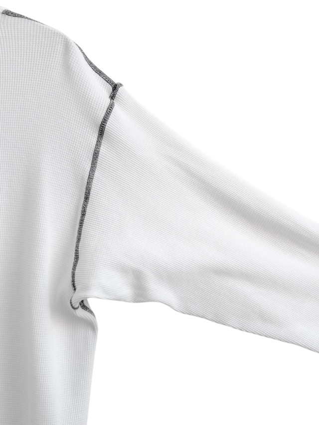 ANCELLM DAMAGE WAFFLE HI-NECK LS T-SHIRT WHITE 2025AW 通販ページ