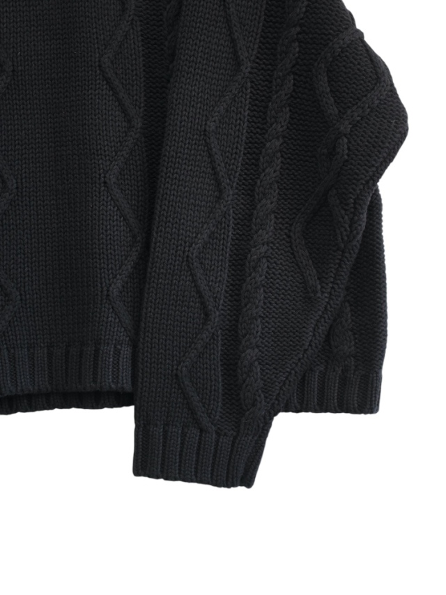 ANCELLM CABLE STITCH KNIT BLACK 2025AW 通販ページ octavia