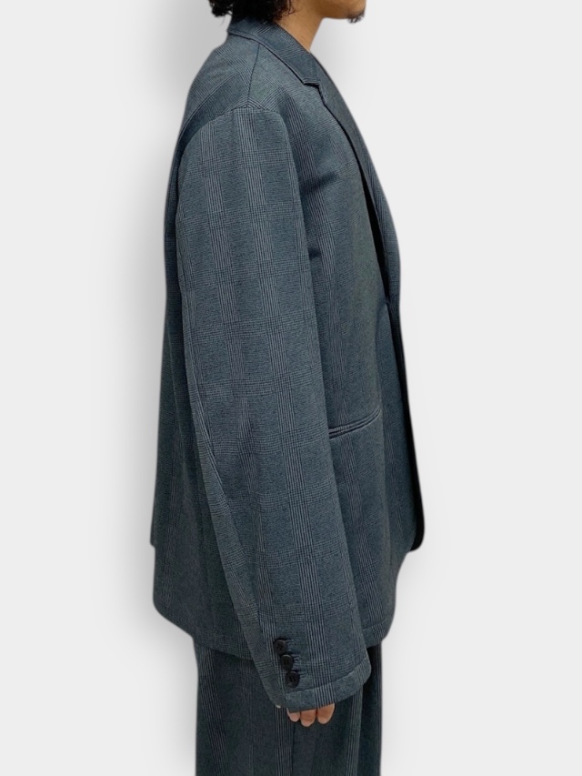 KANEMASA PHIL. 28G LOOP YARN GLEN CHECK JACKET GREY 2026SS 通販