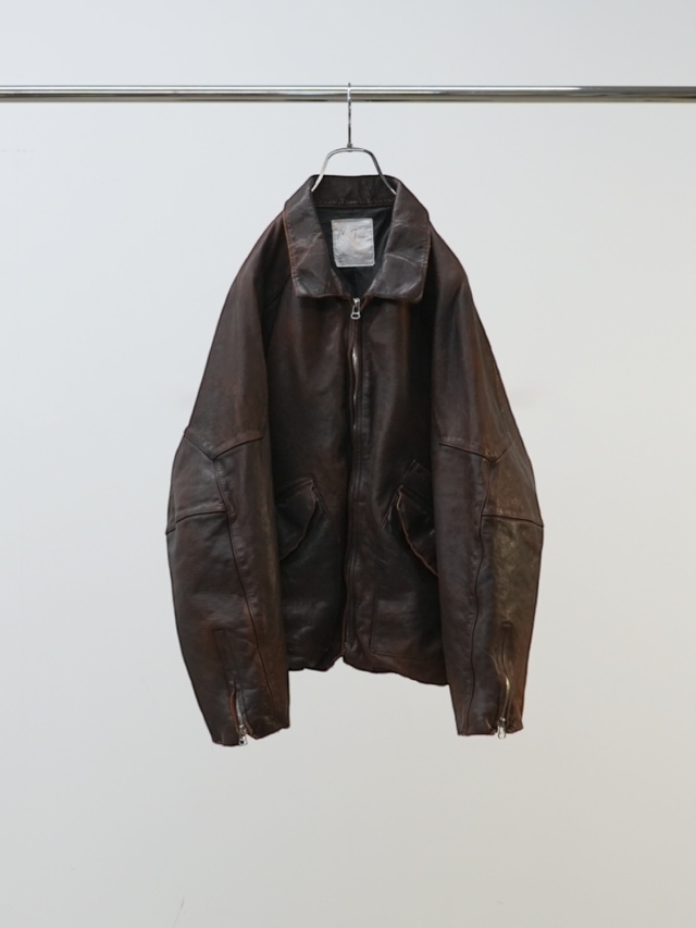 ANCELLM LEATHER JACKET D.BRICK 2026SS