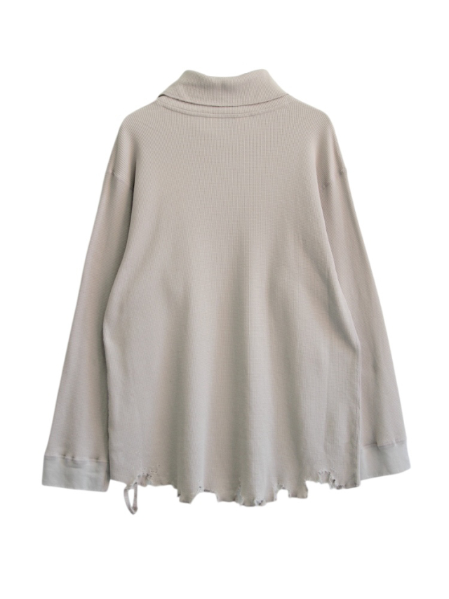ANCELLM DAMAGE WAFFLE HI-NECK LS T-SHIRT GREIGE 2025AW 通販