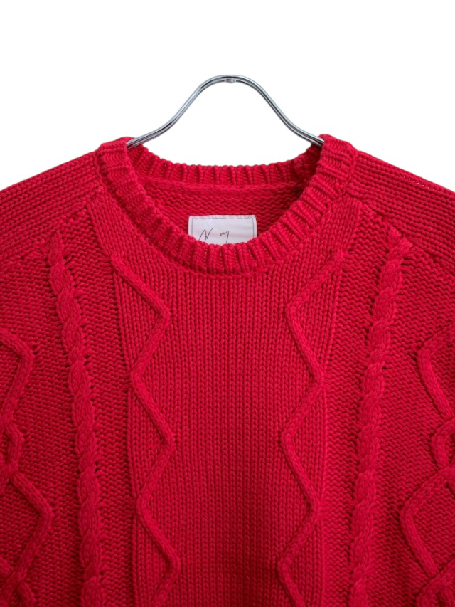 ANCELLM CABLE STITCH KNIT RED 2025AW 通販ページ octavia[オクタヴィア]