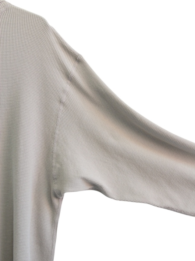 ANCELLM DAMAGE WAFFLE HI-NECK LS T-SHIRT GREIGE 2025AW 通販