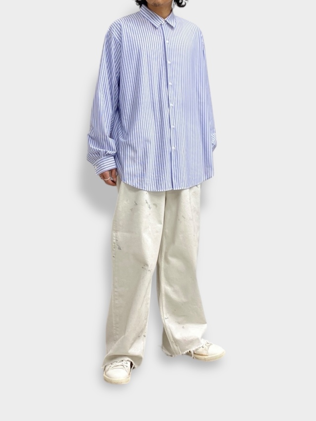 KANEMASA PHIL. 46G STRIPE ATMOSPHERE SHIRT SAX/BLACK2026SS 通販