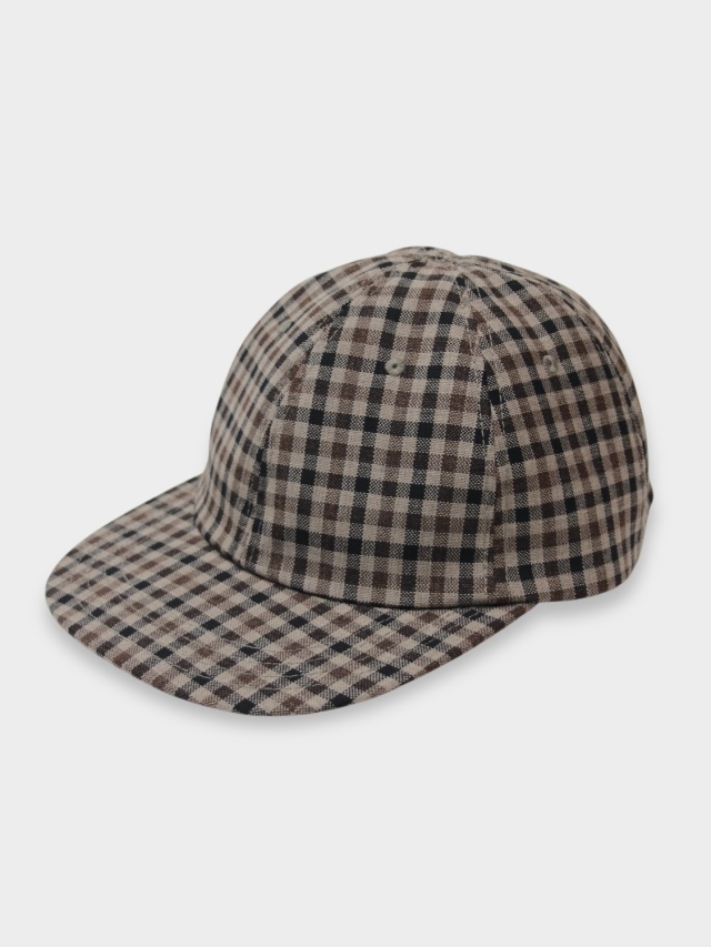 UNUSED WOOL CAP BROWN CHECK 2026SS