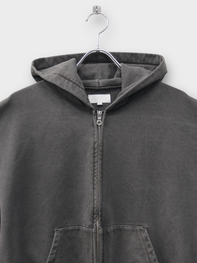 KANEMASA PHIL. 36G FINE SWEAT ZIP HOODIE CHARCOAL PIGMENT 2026SS